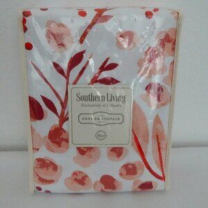 Southern Living Shower Curtain Orange Floral Print Bath